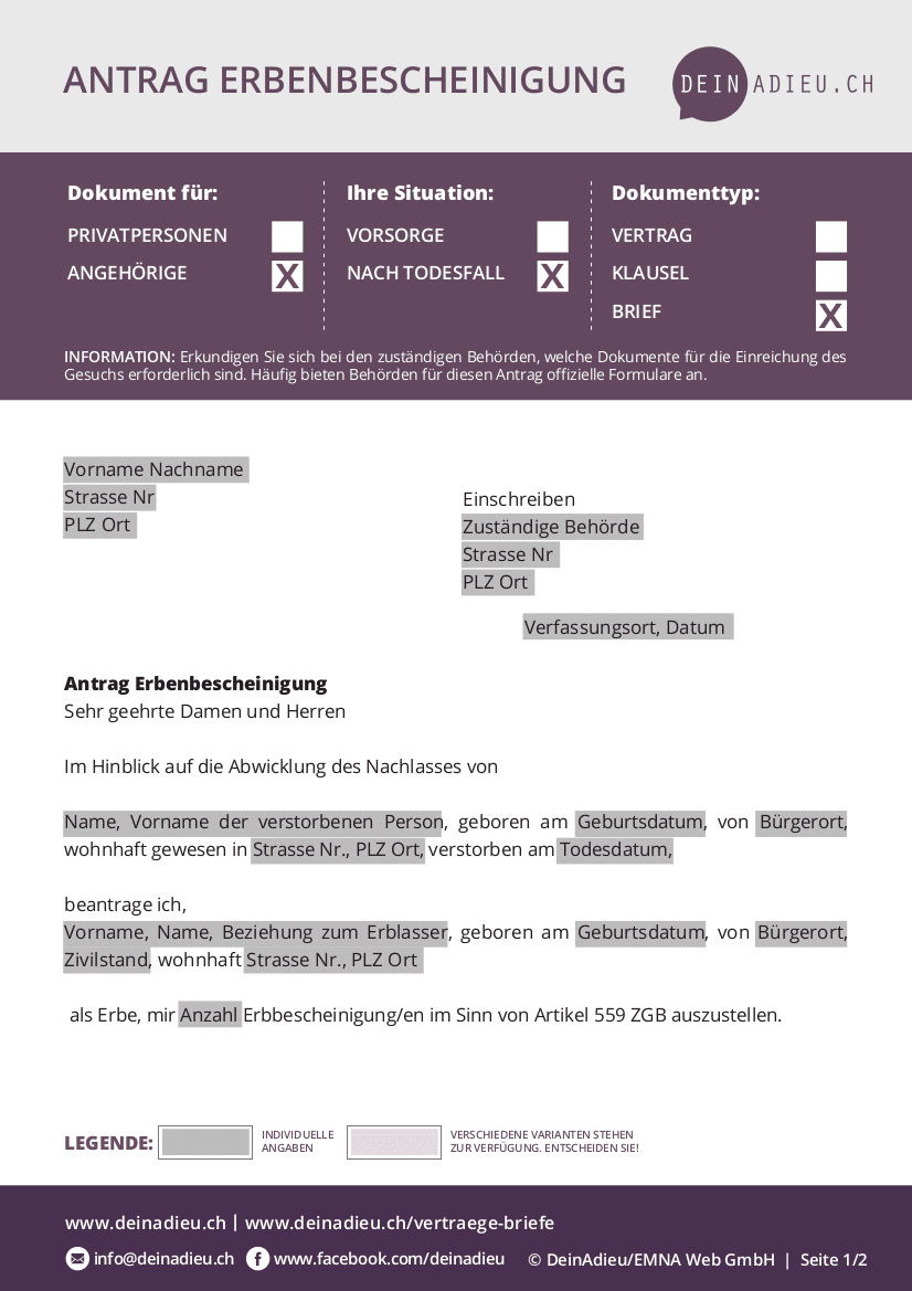 Verträge und Checklisten für den Todesfall | DeinAdieu